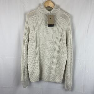 Nike Cable Knit Turtleneck Sweater Ivory Cream White FB7770-072 Men's Size M